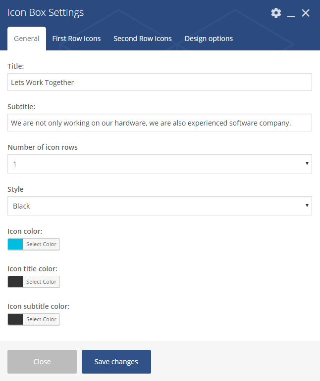 Icon Box Settings