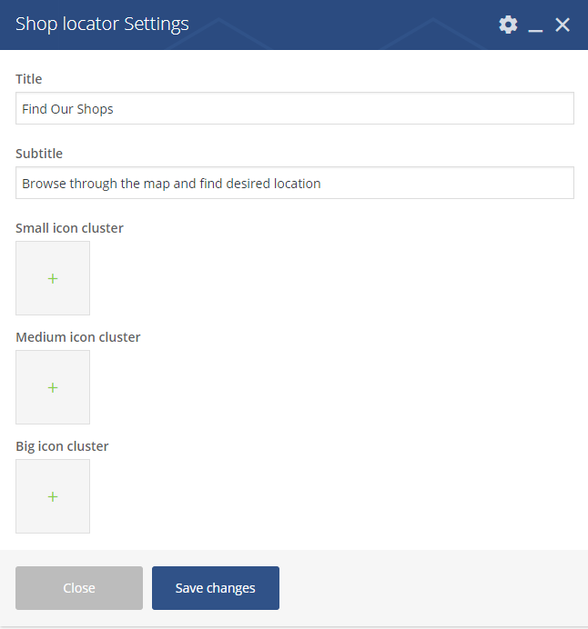 Shop Locator Settings